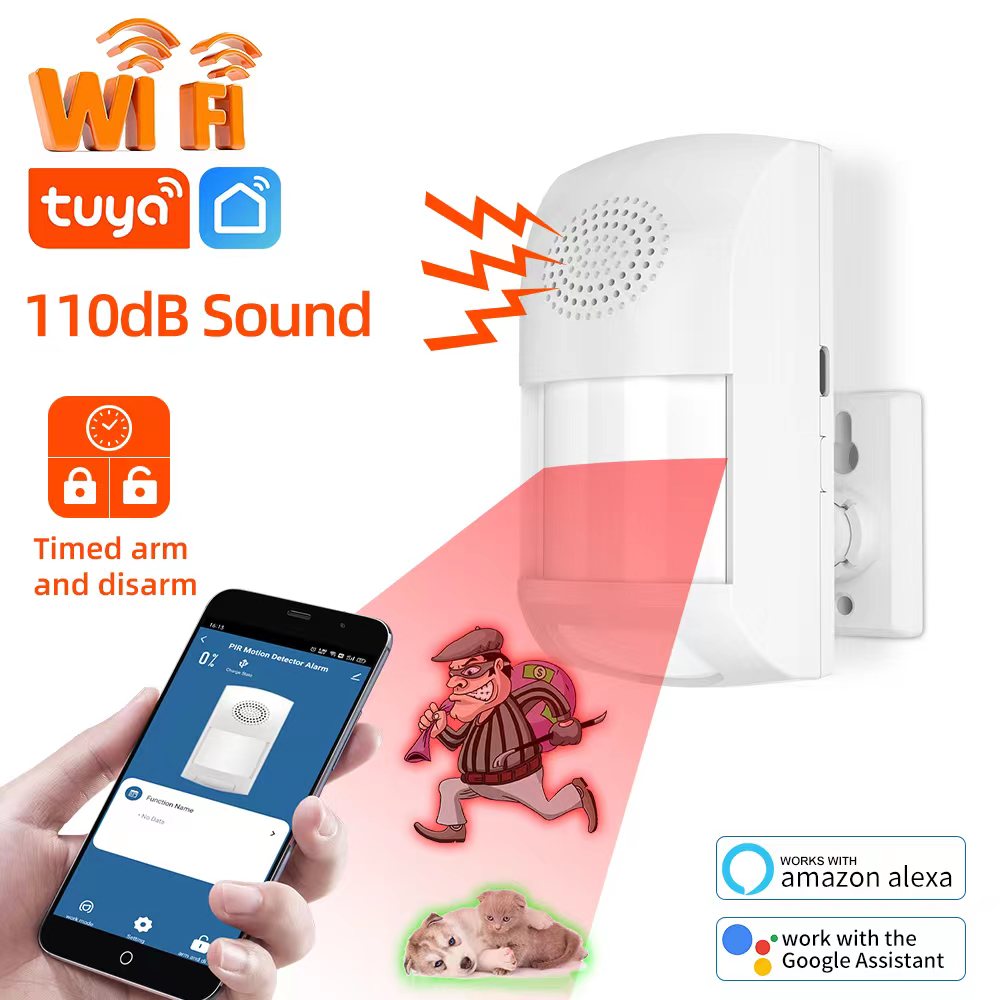 Smart Home Wiser - Tuya-Sensor de alarma antirrobo para hogar