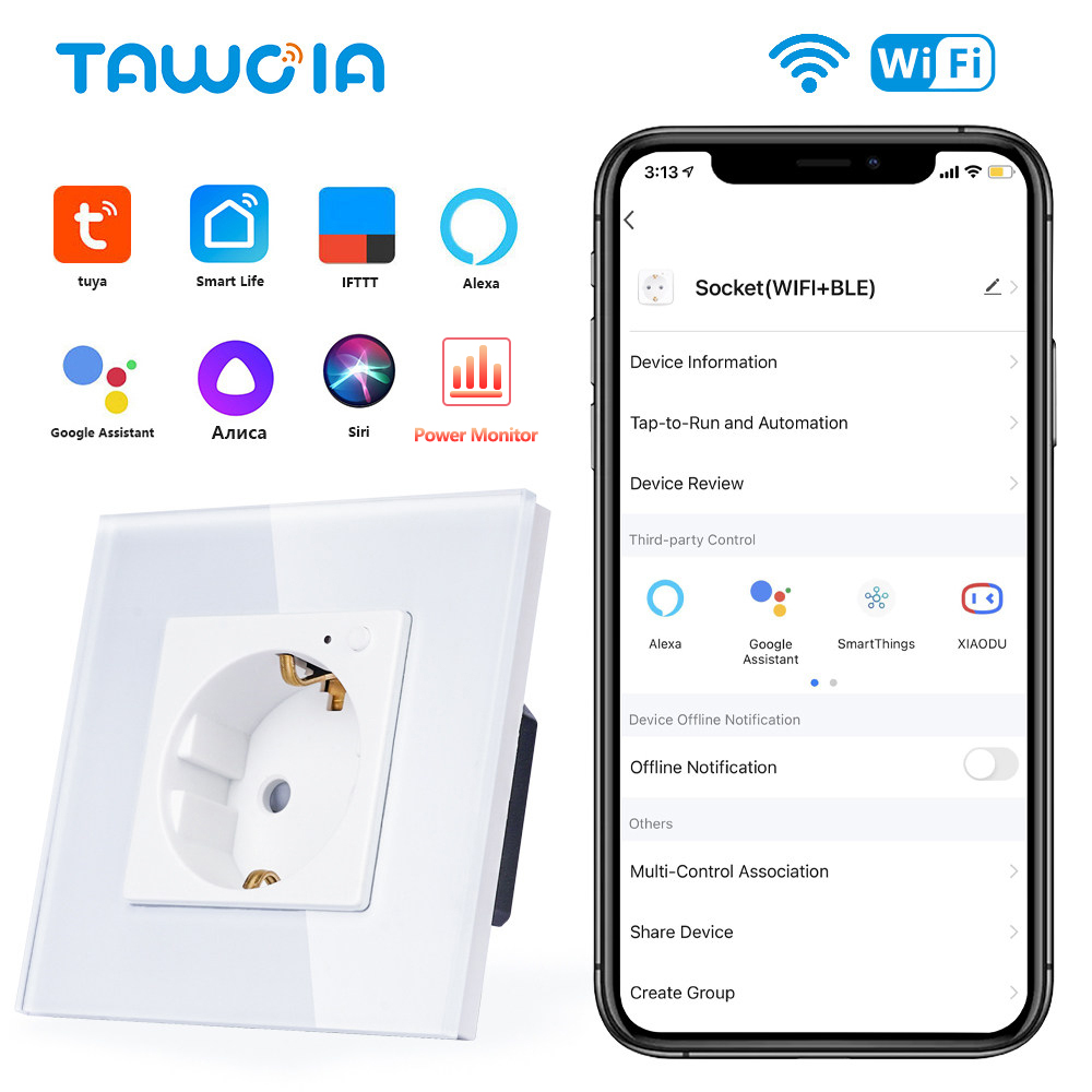 Smart Home Yandex - Toma de pared con Wifi TAWOIA,