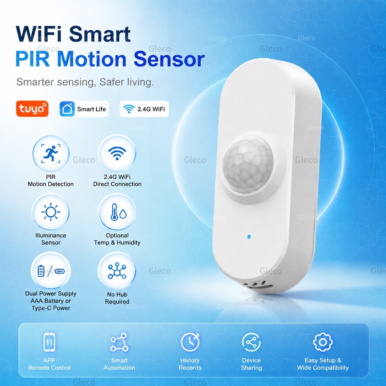 Smart Home Wiser - Sensor de Movimiento PIR WiFi Tuya,