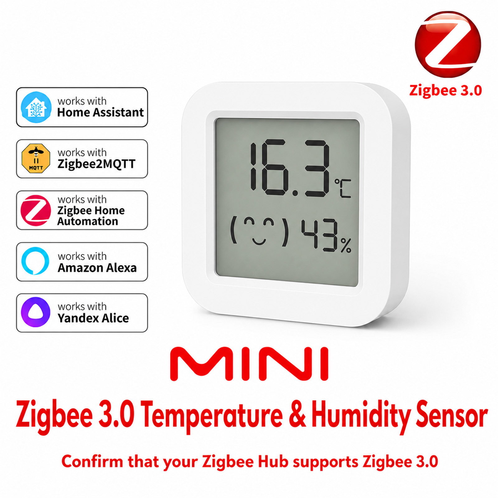 Smart Home Yandex - Sensor de temperatura y humedad Zigbee