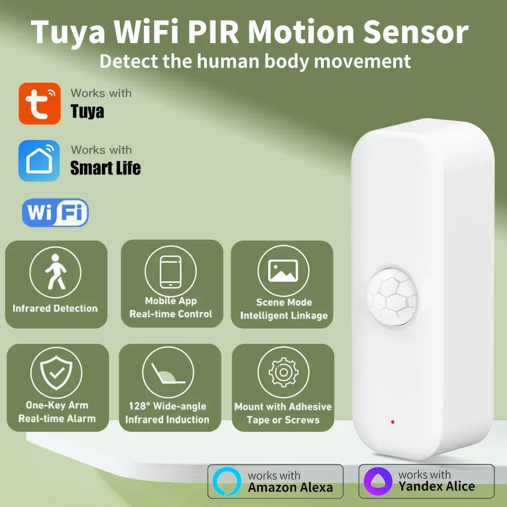 Smart Home Wiser - Tuya-Sensor de movimiento WiFI PIR, cuerpo