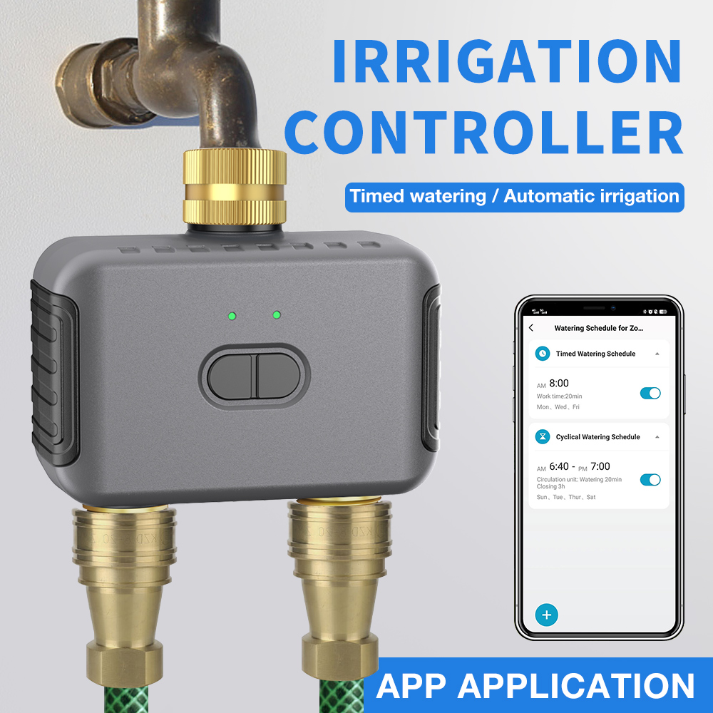 Smart Home Device - Tuya-temporizador de riego de 2 zonas,