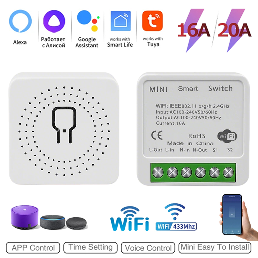 Smart Home Miniature - Mini Interruptor Inteligente de 2 Vías,